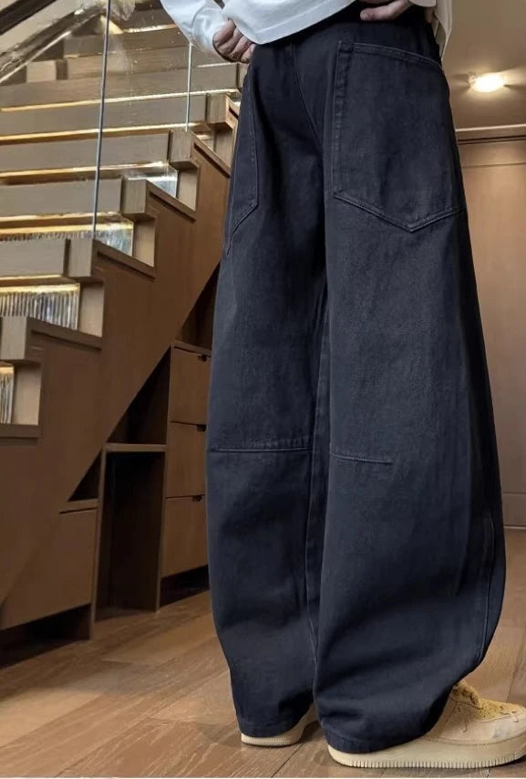 Jeans for Men 2025 New Loose Straight Leg Winter Thick Wide Leg Work Pants