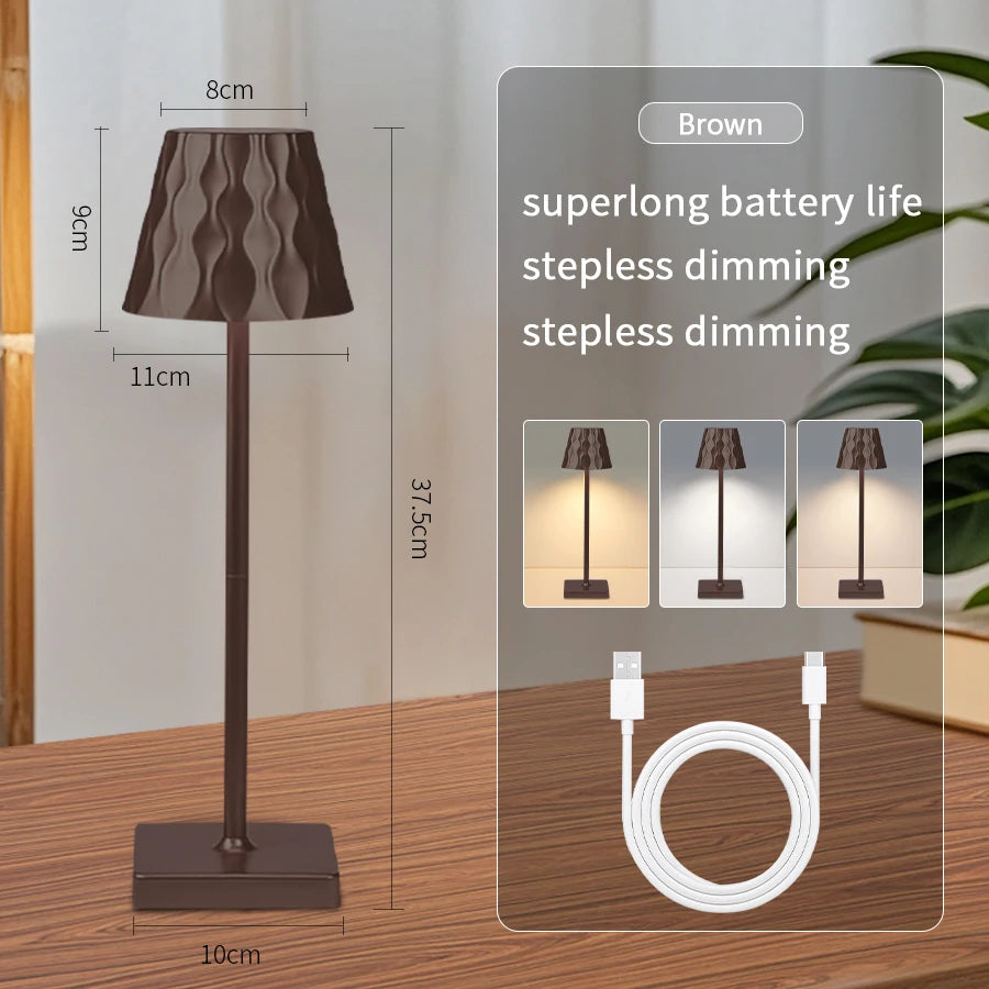 Retro LED Table Lamp 3colors Touch Dimmable Desk Lamp Home Restaurant Coffee Shop Nordic Modern Simple Mushroom Style Room Decor