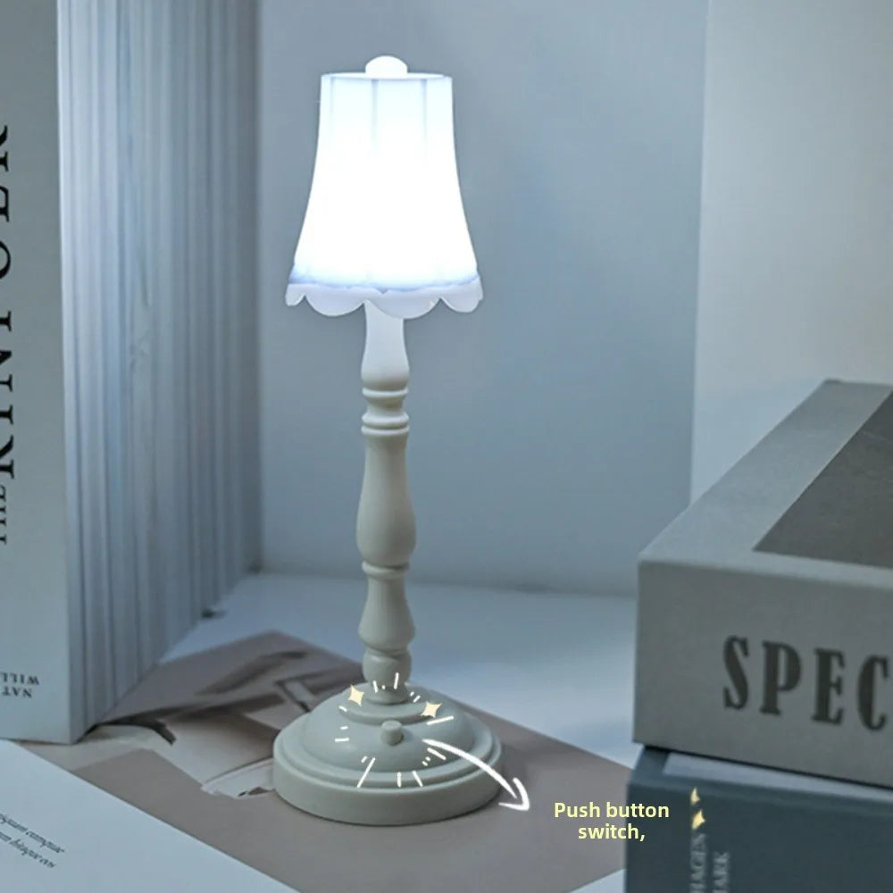 Vintage LED Night Light - European Style Table Lamp for Dorm Bedroom Bedside Creative Ambient Decorative Figurine Gift