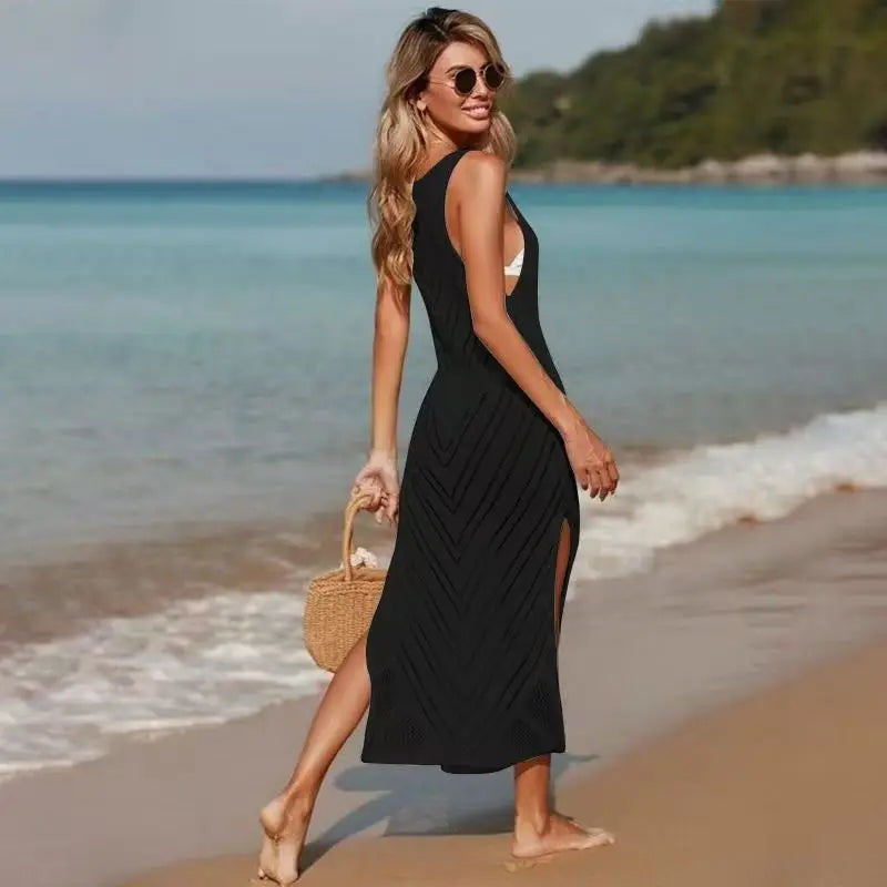 Dresses for Women New Summer White Black Sleeveless V-Neck  Women Dress Sexy Long Dress Women Vestidos De Verano Mujer 2025 Q256