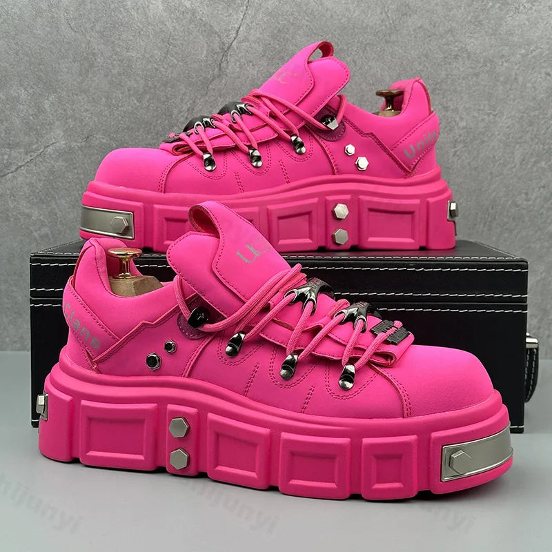 Men Shoes 2025 New Thick Soled Height Increasing Casual Shoes Popular Trend Niche Design Comfortable Non slip Platform sneakers