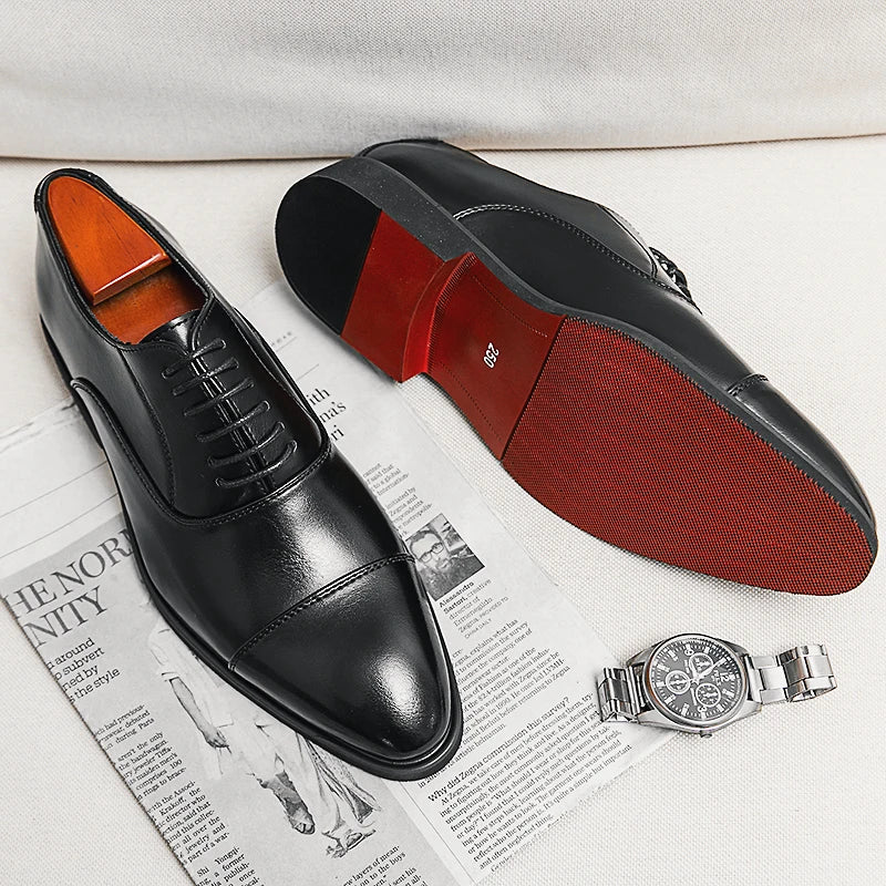 Red Sole Men Shoes Black Brown Oxfords Square Toe Lace-up Wedding Shoes for Men with  Men Shoes