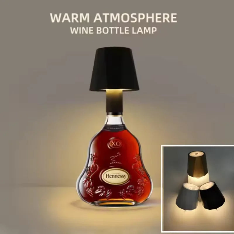 LED Bottle Table Lamp Touch 3 Colors Rechargeable Portable Desktop Decoration Lamp For Bar Restaurant Camping Atmosphere Decor