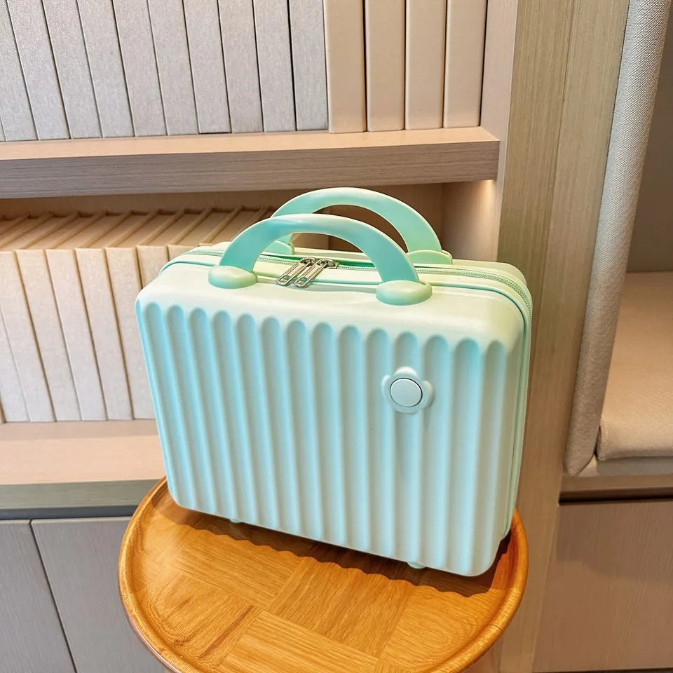14 Inch ABS Suitcase Cosmetic Bags Light Business Travel Case Student Accommodation Case Make Up Organizer Bag Souvenir Gift.
