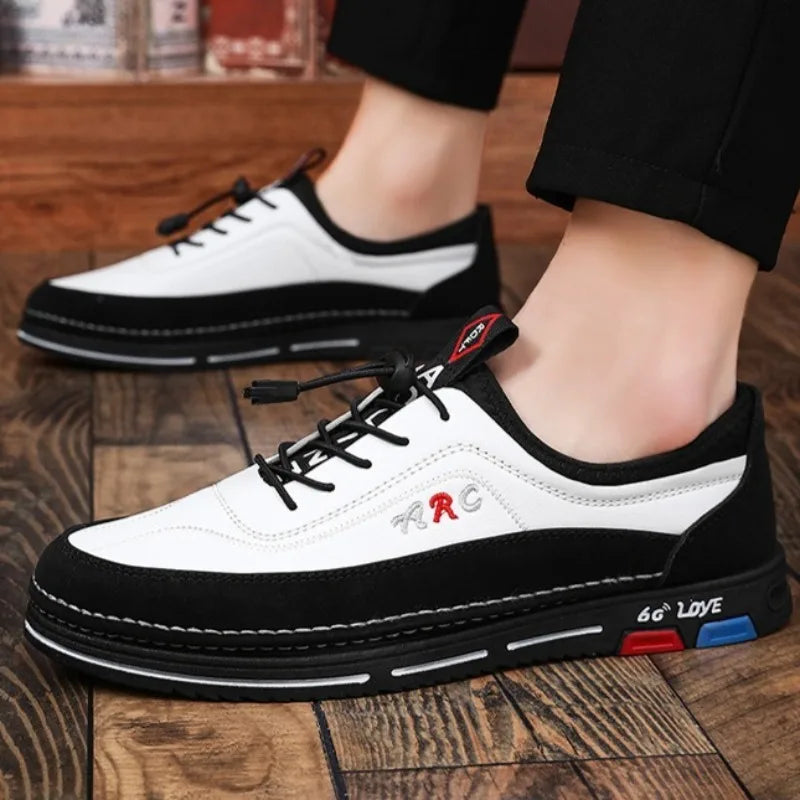 2025 New Men Shoes Breathable Leather Casual Shoe Fashion Business Men Shoes Four Seasons Versatile Tide Shoes Zapatillas Hombre