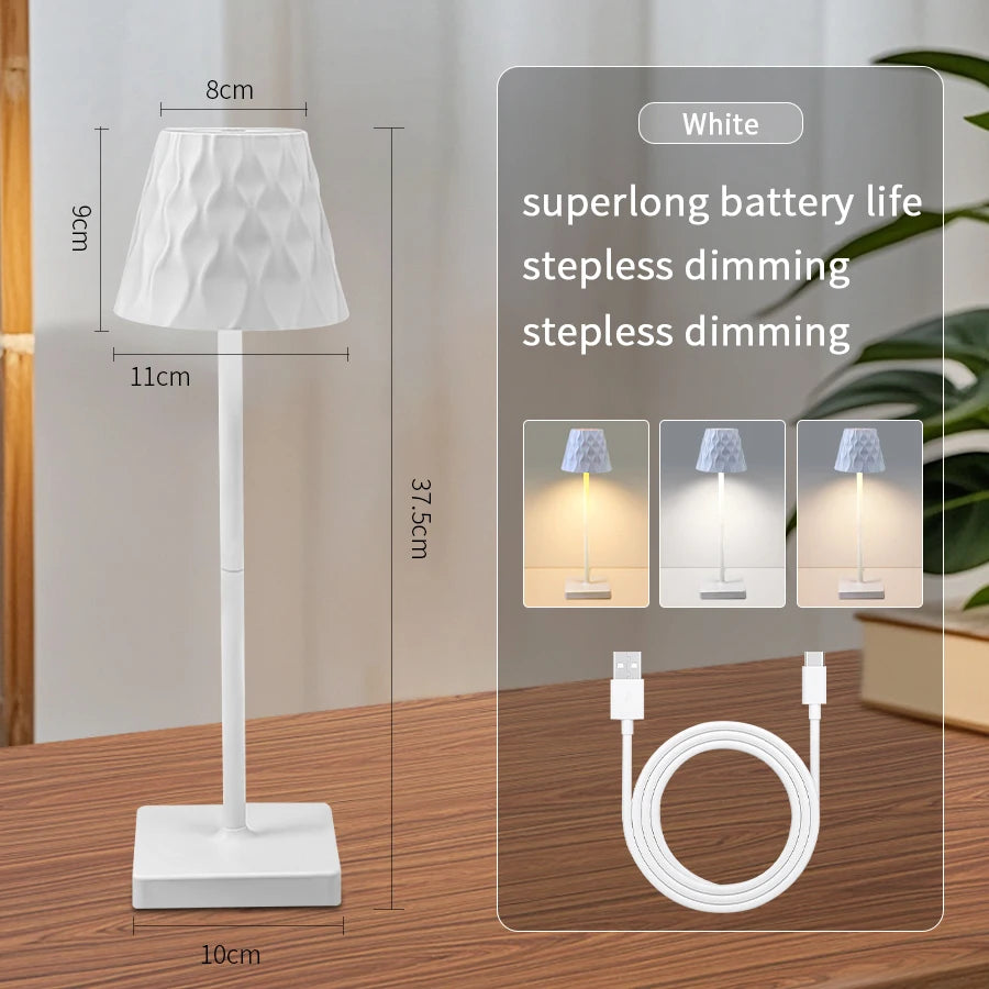 Retro LED Table Lamp 3colors Touch Dimmable Desk Lamp Home Restaurant Coffee Shop Nordic Modern Simple Mushroom Style Room Decor