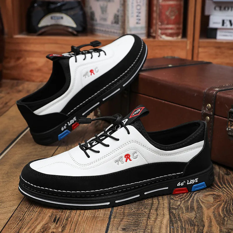 2025 New Men Shoes Breathable Leather Casual Shoe Fashion Business Men Shoes Four Seasons Versatile Tide Shoes Zapatillas Hombre