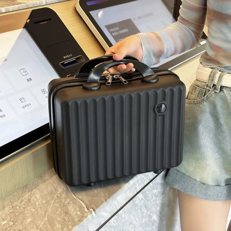 14 Inch ABS Suitcase Cosmetic Bags Light Business Travel Case Student Accommodation Case Make Up Organizer Bag Souvenir Gift.