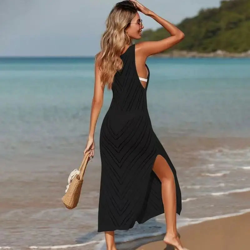 Dresses for Women New Summer White Black Sleeveless V-Neck  Women Dress Sexy Long Dress Women Vestidos De Verano Mujer 2025 Q256