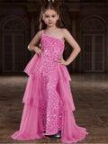 Girls Birthday Party Evening Dress Wedding Banquet Luxury Flower Girl Mesh Evening Dress Girl Stage Evening Dress Prom Gown
