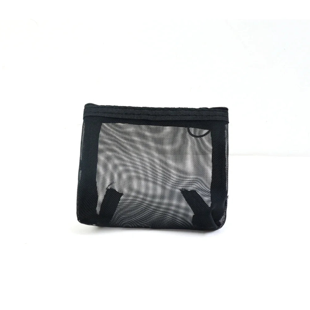 Women Travel Cosmetic Bag Large Capacity Black Mesh Makeup Case Organizer Storage Pouch Casual Zipper Toiletry Make Up Wash Bags