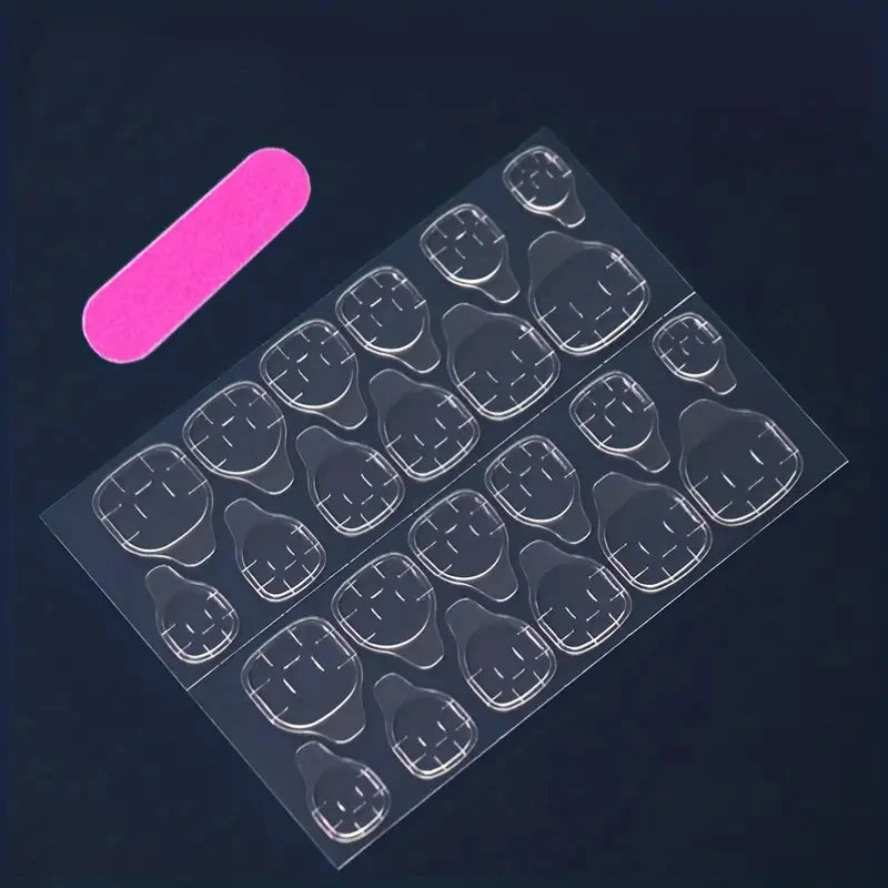 24Pcs medium-long square press on nails, practical nail supplies. Refresh your look and show charming fingertip beauty. Simple s
