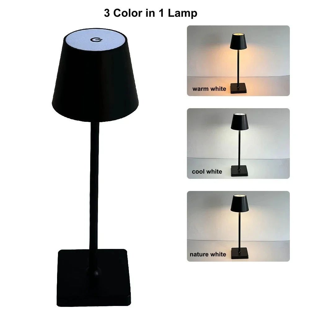 Retro LED Table Lamp 3colors Touch Dimmable Desk Lamp Home Restaurant Coffee Shop Nordic Modern Simple Mushroom Style Room Decor