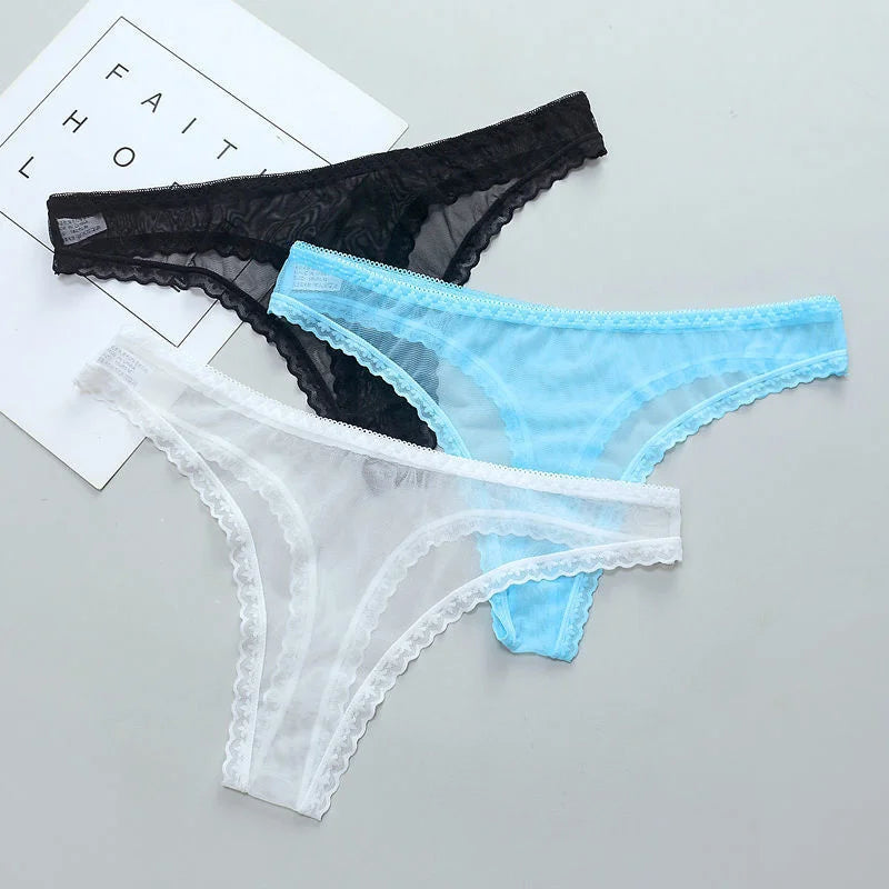 Women's Sexy Transparent Thong Panties  Panties   Lace Underwear PerspectiveSheer PantiesTransparent Knickers MeshBottomSeamless