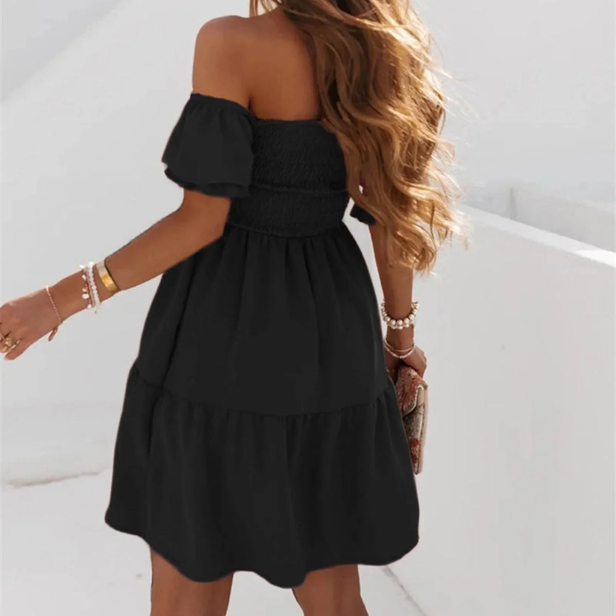 New Dresses for Women 2025 Summer Dresses for Women Fashion Sexy Off Shoulder Puff Sleeve Dress Vestidos Verano Moda Short Dress