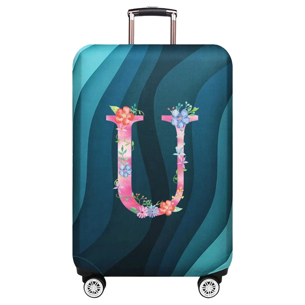 Travel Suitcase Set Is Suitable for 18-32 Inch Stretch Fabric Covers Travel Accessories Luggage Protection Covers Pink Letter