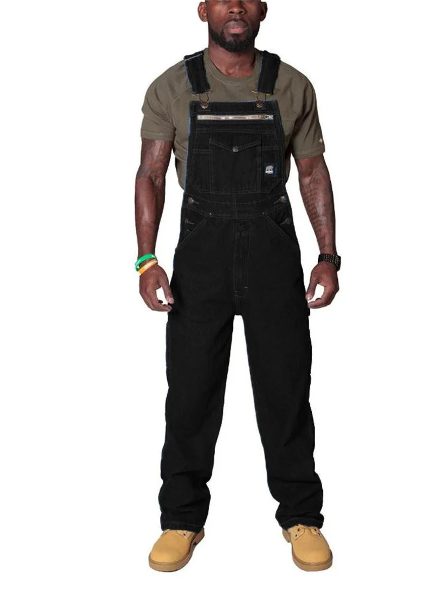 Mens Jeans Cargo Trousers Overalls for Men Fashion Denim Jumpsuit Oversized Bib Pants Men's Clothing Straight Streetwear
