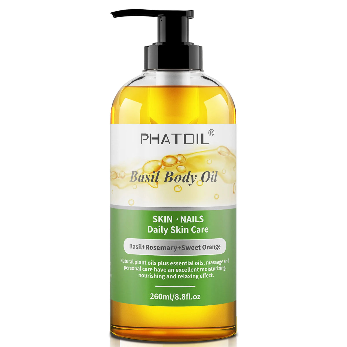 PHATOIL 260ml Body Oil For Moisturizing & Soothes Skin Ginger Grapefruit Rose Lavender Massage Body Oils Long-Lasting Fragrance