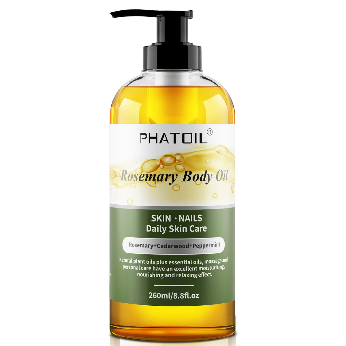PHATOIL 260ml Body Oil For Moisturizing & Soothes Skin Ginger Grapefruit Rose Lavender Massage Body Oils Long-Lasting Fragrance