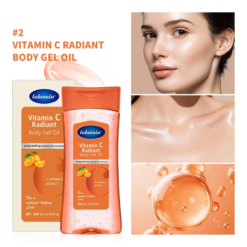 Vitamin C Turmeric Radiant Body Gel Oil Moisturizing Soften Dry Skin Glowing Treatment Nourishes & Hydrates Body Lotion Oil Care