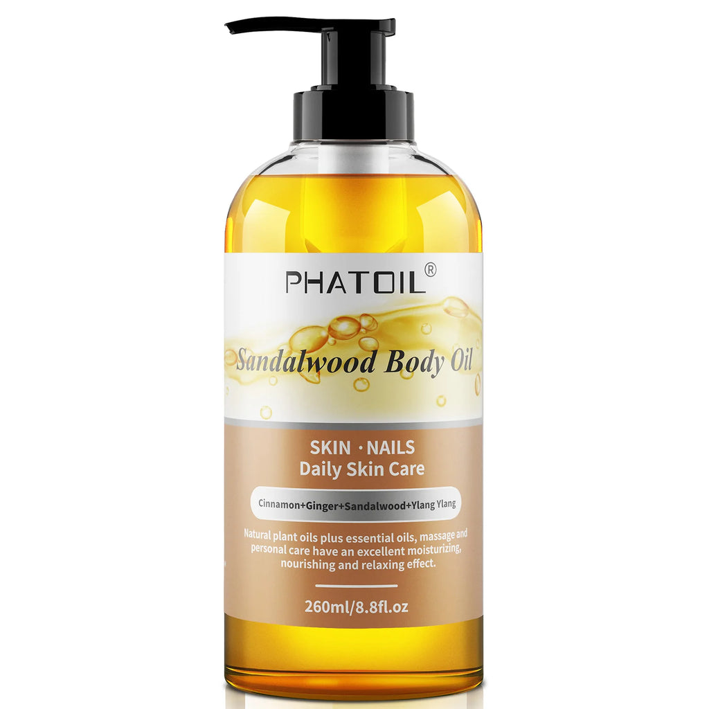 PHATOIL 260ml Body Oil For Moisturizing & Soothes Skin Ginger Grapefruit Rose Lavender Massage Body Oils Long-Lasting Fragrance